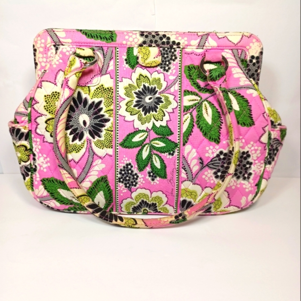 Vera Bradley Women's Floral Pink & Green Fabric Purse Hand Bag Satchel